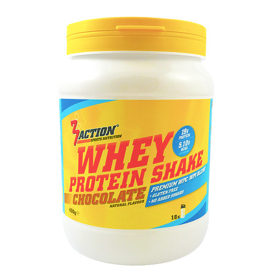 3Action Whey Protein Shake - Chocolate - 450 gram (LET OP! THT 31-8-2025) 1
