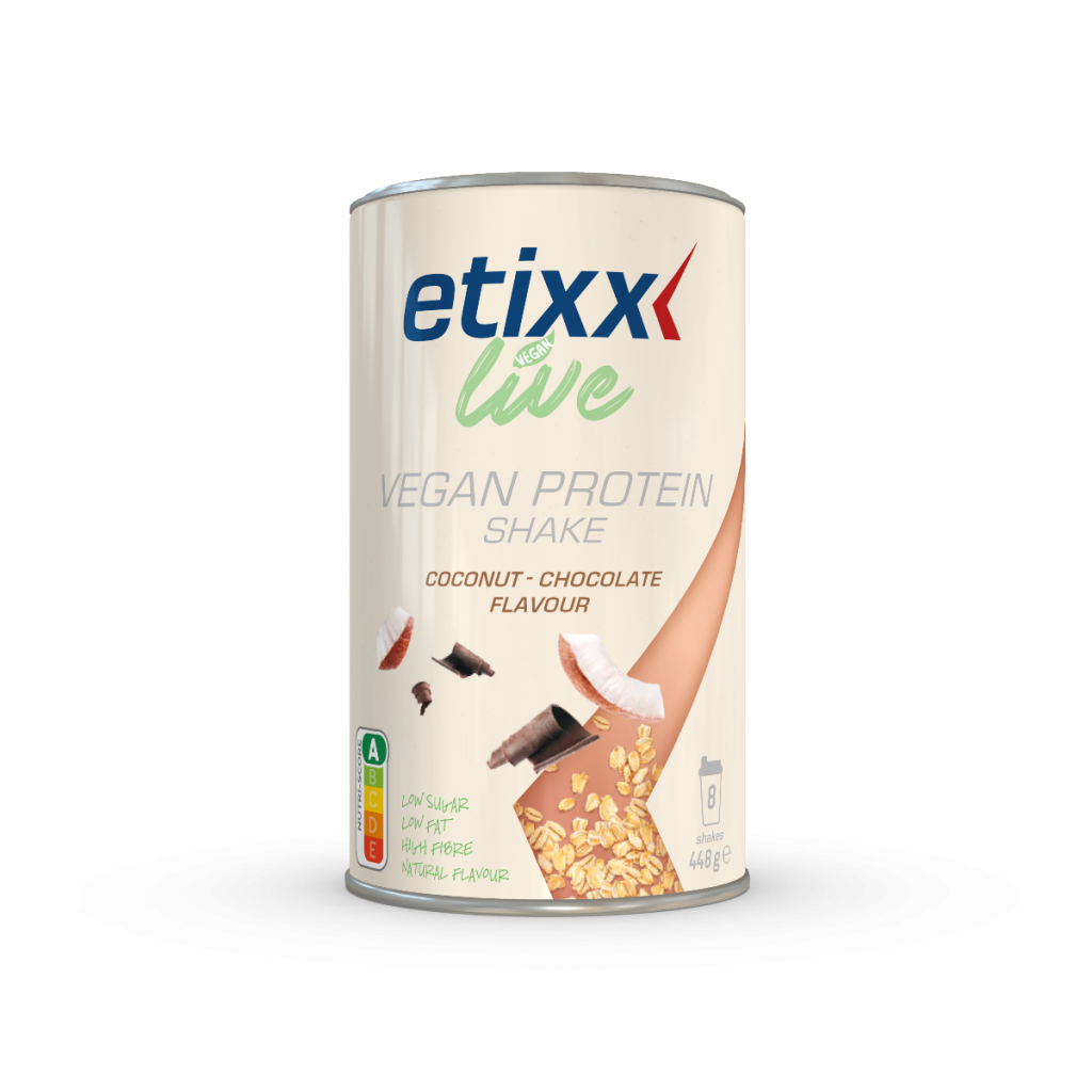 Etixx Live Vegan Protein Shake - Coconut/Chocolate - 448 gram (THT 31-3-2024) 1