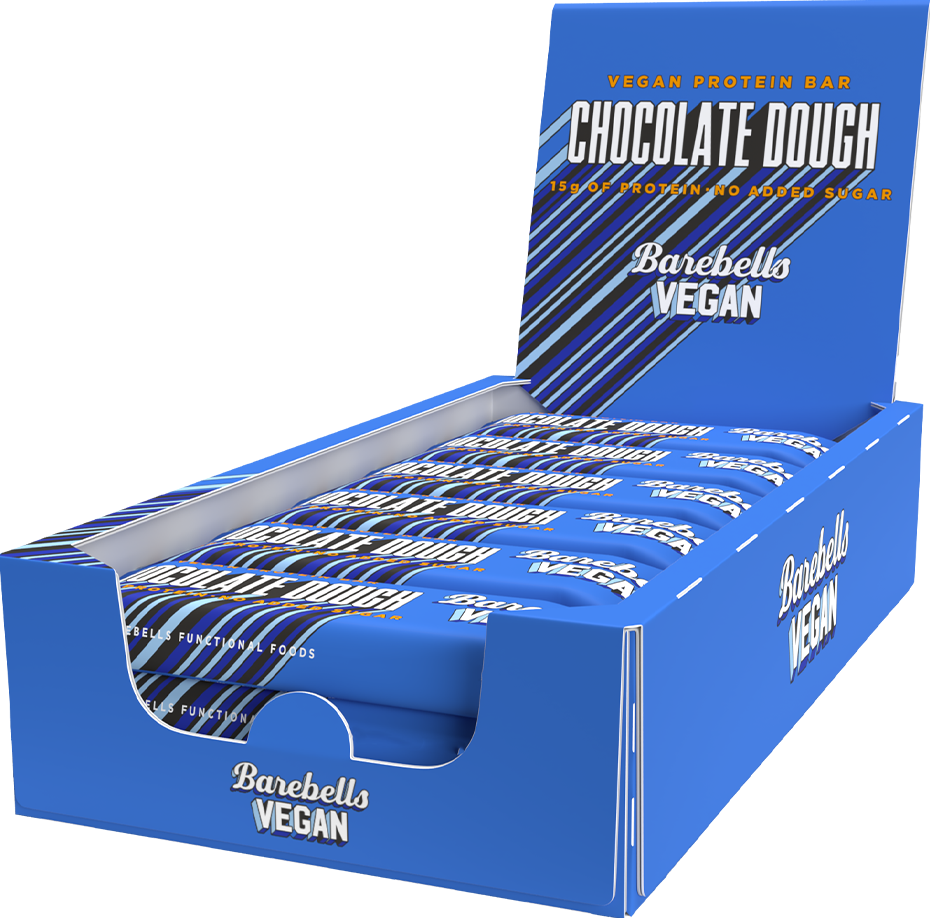 Aanbieding Barebells Vegan Protein Bars - Chocolate Dough - 12 x 55 gram (LET OP! THT 17-2-2023) 1