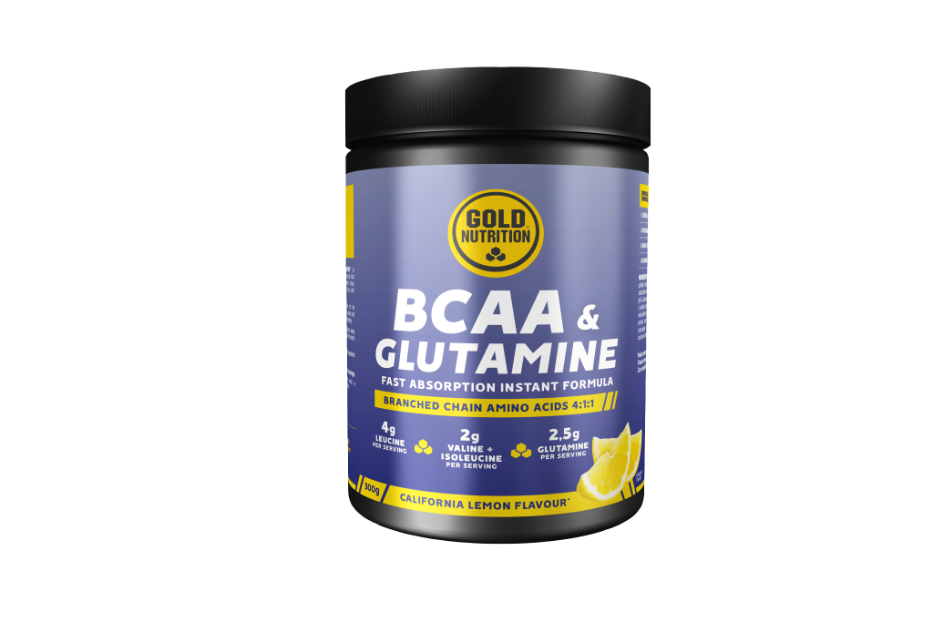 GoldNutrition BCAA &amp; Glutamine Powder - Lemon - 300 gram (THT 31-10-2026) 1