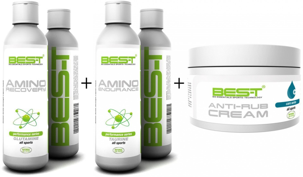BES-T Amino Endurance + BES-T Amino Recovery + Gratis BES-T Anti Rub Creme - 250 ml 1