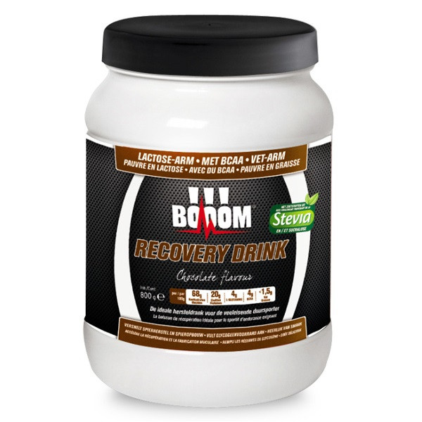 Aanbieding BOOOM Recovery Drink - Chocolate - 800 gram (THT 30-4-2020) 1