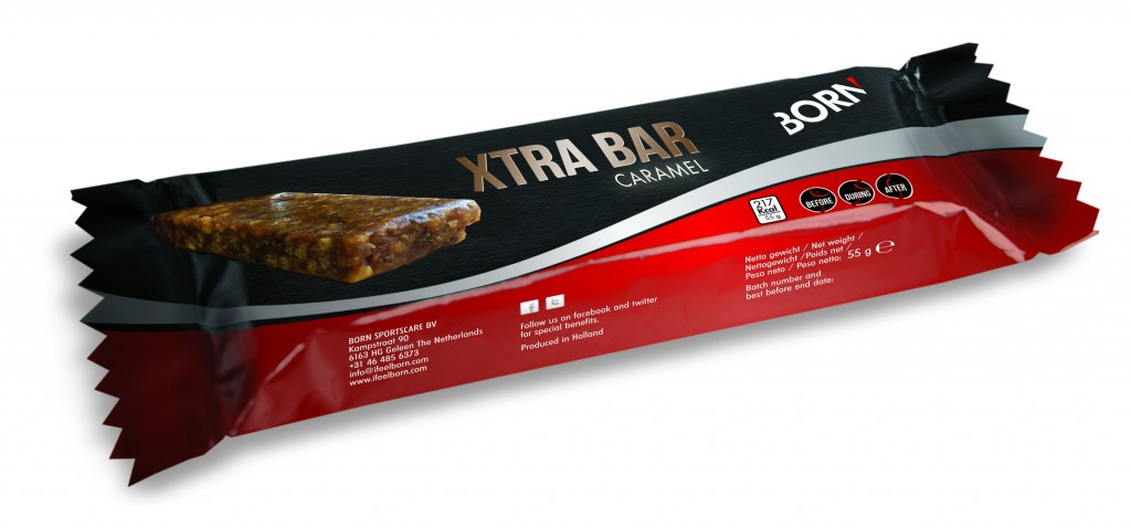 Aanbieding Born Xtra Bar Caramel Boost - 55 gram 1