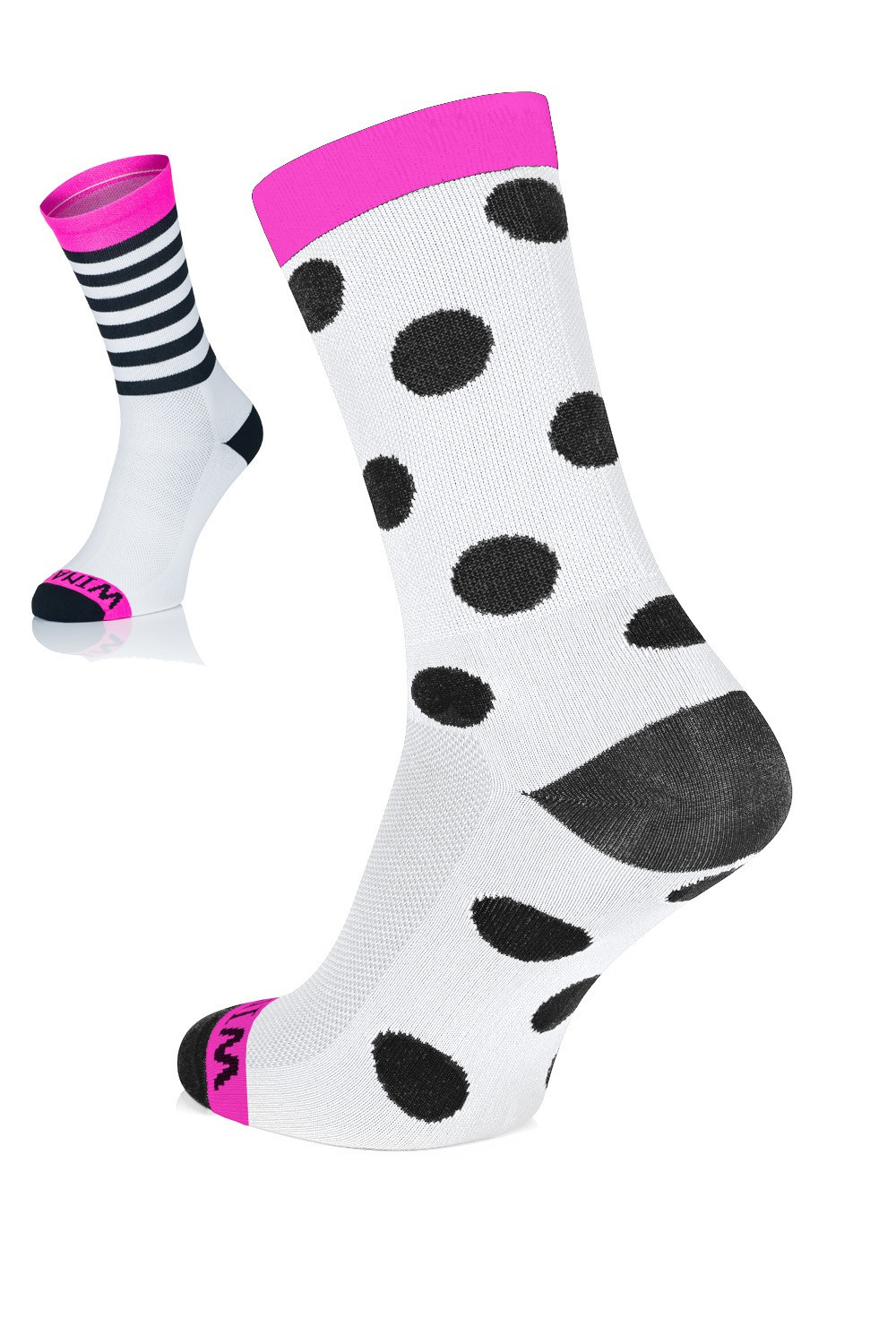 Winaar BWP dot stripe mix - Wit/Roze met Zwarte Stippen &amp; Strepen 1