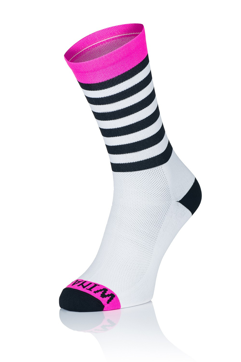 Winaar BWP stripes - Wit/Zwart Met Fluo Roze Accenten 1