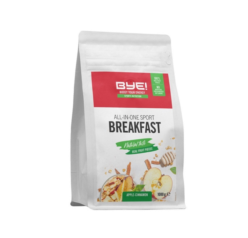 BYE! ALL-IN-ONE Sport Breakfast - Apple/Cinnamon - 1000 gram (LET OP! THT 29-2-2024) 1