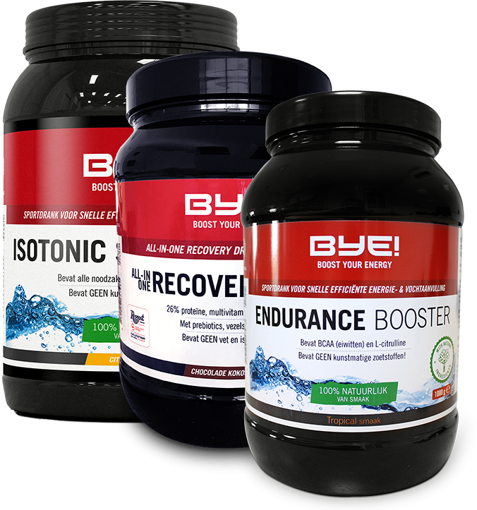 BYE! Isotonic Sportdrink + BYE! Endurance Booster + BYE! Recovery Drink 1