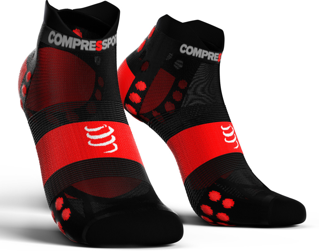 Compressport Pro Racing Socks v3.1 Ultralight Run Low - Zwart/Rood 1