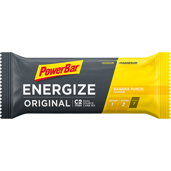 Aanbieding PowerBar Energize Bar - Banana/Punch - 25 x 55 gram (THT 28-2-2022) 1
