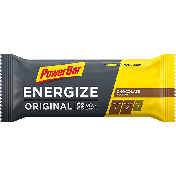 Aanbieding PowerBar Energize Bar - Chocolate - 25 x 55 gram (THT 30-4-2022) 1