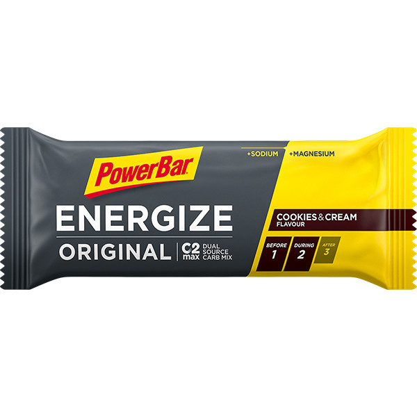 Aanbieding PowerBar Energize Bar - Cookies &amp; Cream - 25 x 55 gram (THT 28-2-2022) 1