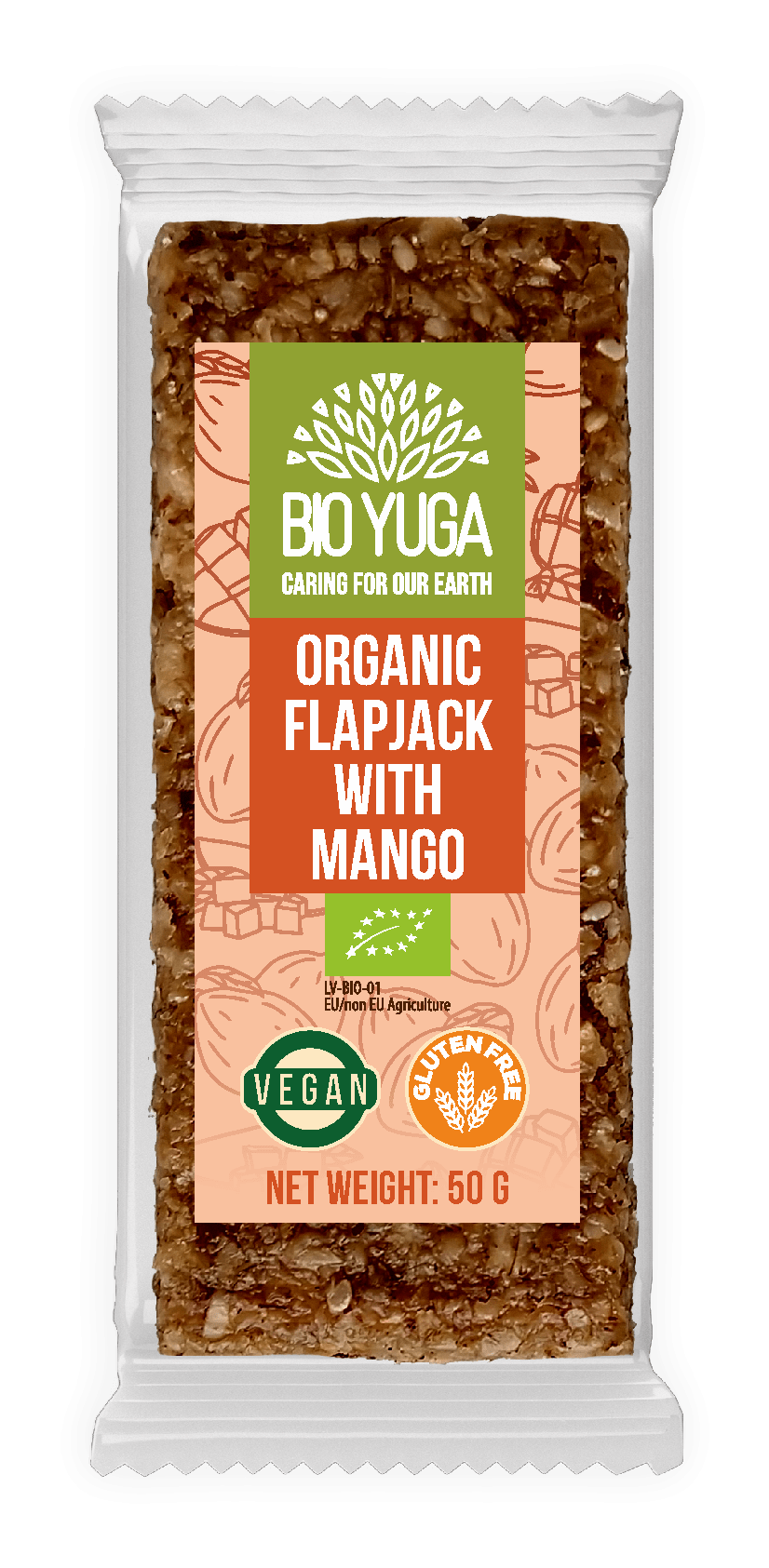 Bio Yuga - Organic Flapjack Bar - Mango - 12 x 55 gram (LET OP! THT 11-1-2026) 1