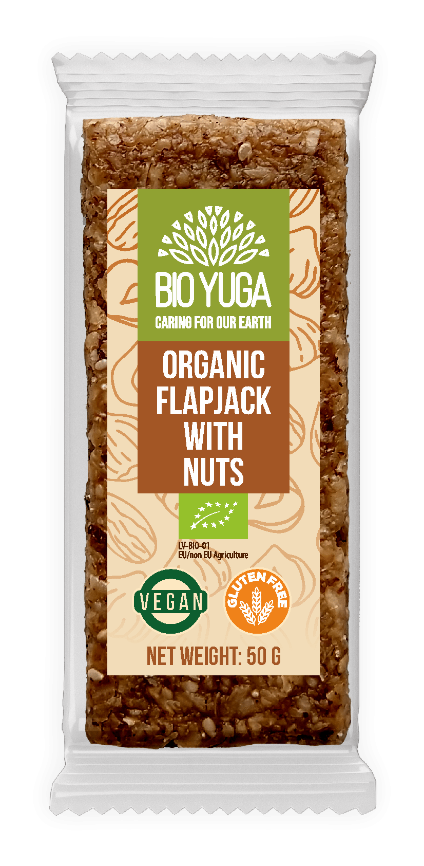 Bio Yuga - Organic Flapjack Bar - Nuts - 12 x 55 gram (LET OP! THT 11-1-2026) 1