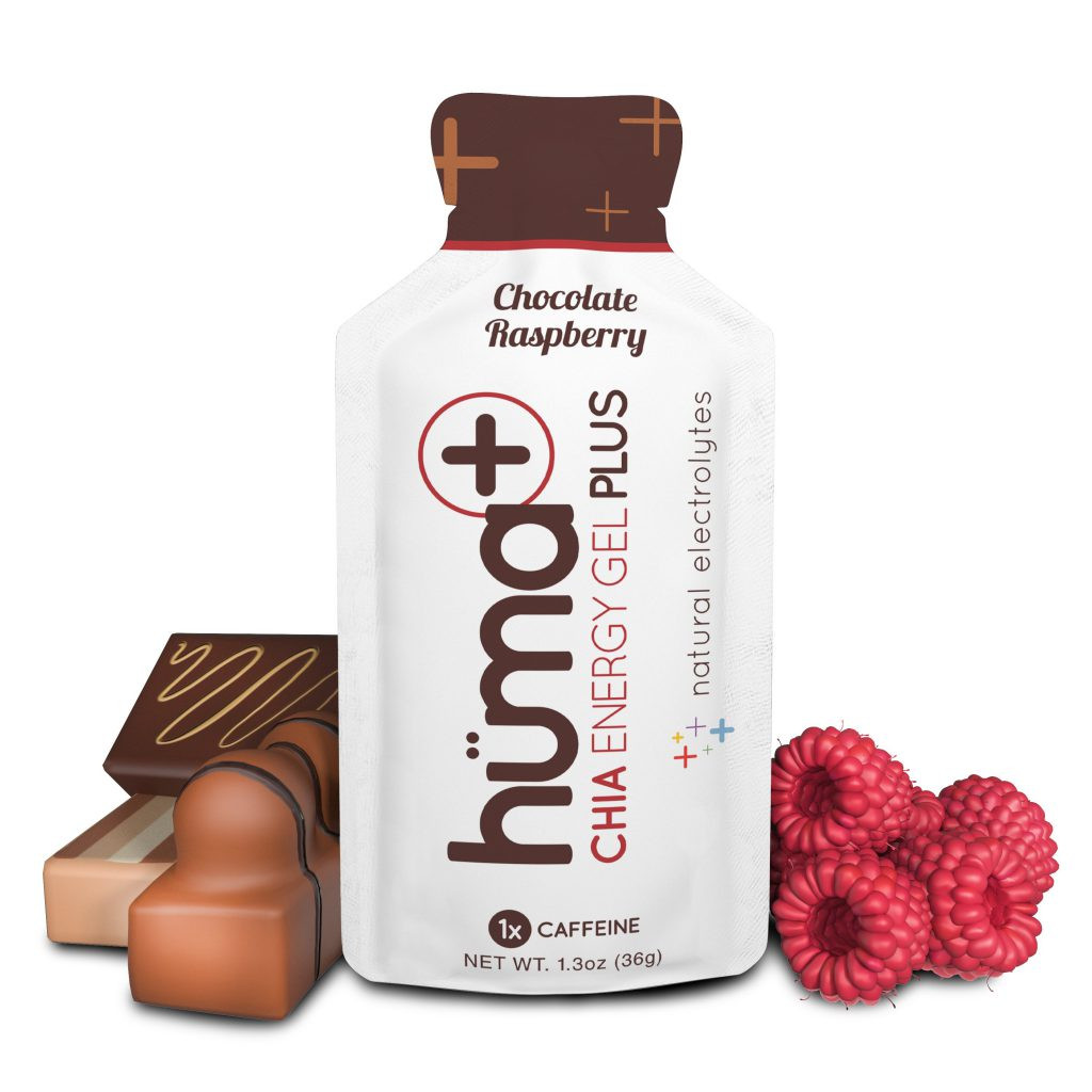 Aanbieding Hüma Chia Energy Gel - 38 gram - Chocolate &amp; Raspberries (THT 31-1-2020) 1