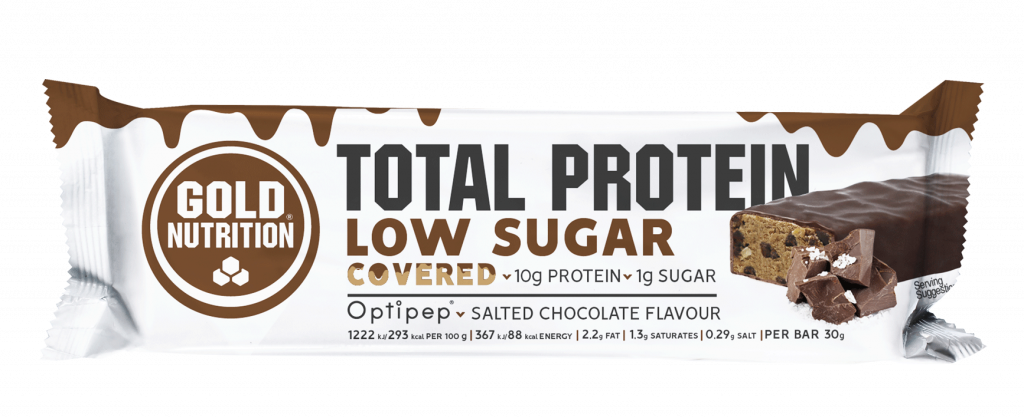 GoldNutrition Total Protein Low Sugar Covered - Salted Chocolate - 15 x 30 gram (THT 27-11-2022) 1
