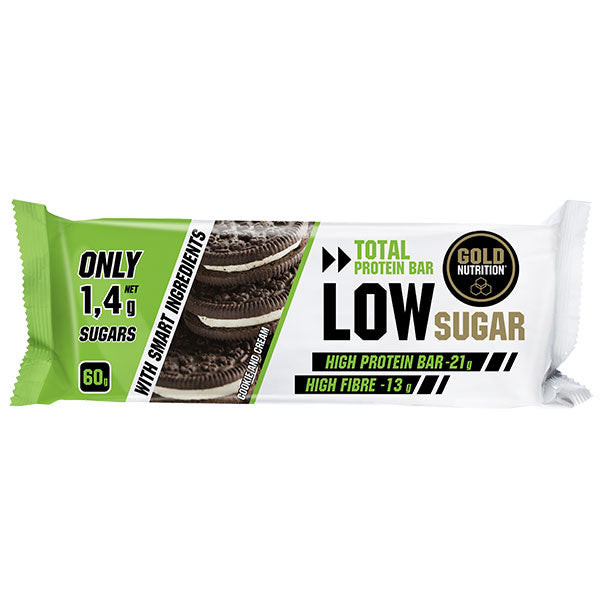 GoldNutrition Protein Bar Low Sugar - Cookies &amp; Cream - 10 x 60 gram (THT 27-11-2022) 1