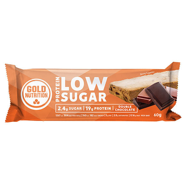 GoldNutrition Protein Bar Low Sugar - Double Chocolate - 10 x 60 gram (THT 27-11-2022) 1