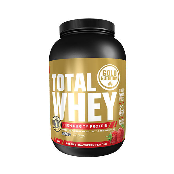 GoldNutrition Total Whey - Strawberry - 1000 gram (LET OP! THT 31-1-2026) 1