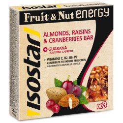 Aanbieding Isostar Fruit & Nut Energy Bar - Cranberries/Raisins/Almonds - 3 x 40 gram