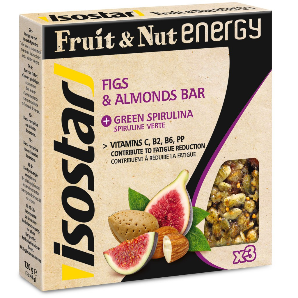 Aanbieding Isostar Fruit &amp; Nut Energy Bar - Figs/Almonds - 3 x 40 gram 1