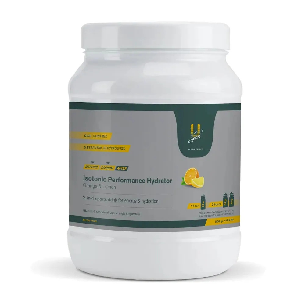 U-Sport Isotonic Performance Hydrator Orange &amp; Lemon - 500 gram (THT 6-10-2026) 1