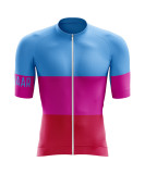 Winaar Pink Fietsshirt korte mouw - Blauw-Roze-Rood 1