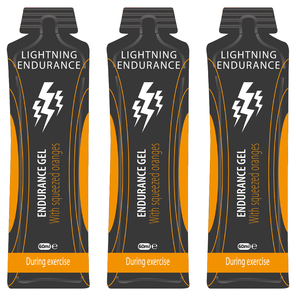 Lightning Endurance Energy Gel Squeezed Fruit Juice - Orange - 24 x 60 ml (LET OP! THT 22-8-2025) 1