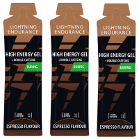 Lightning Endurance High Energy Gel - Double Espresso - 160 mg Caffeine - 24 x 60 ml (THT 30-6-2026)