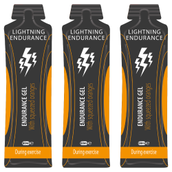 Lightning Endurance Energy Gel Squeezed Fruit Juice - Orange - 24 x 60 ml