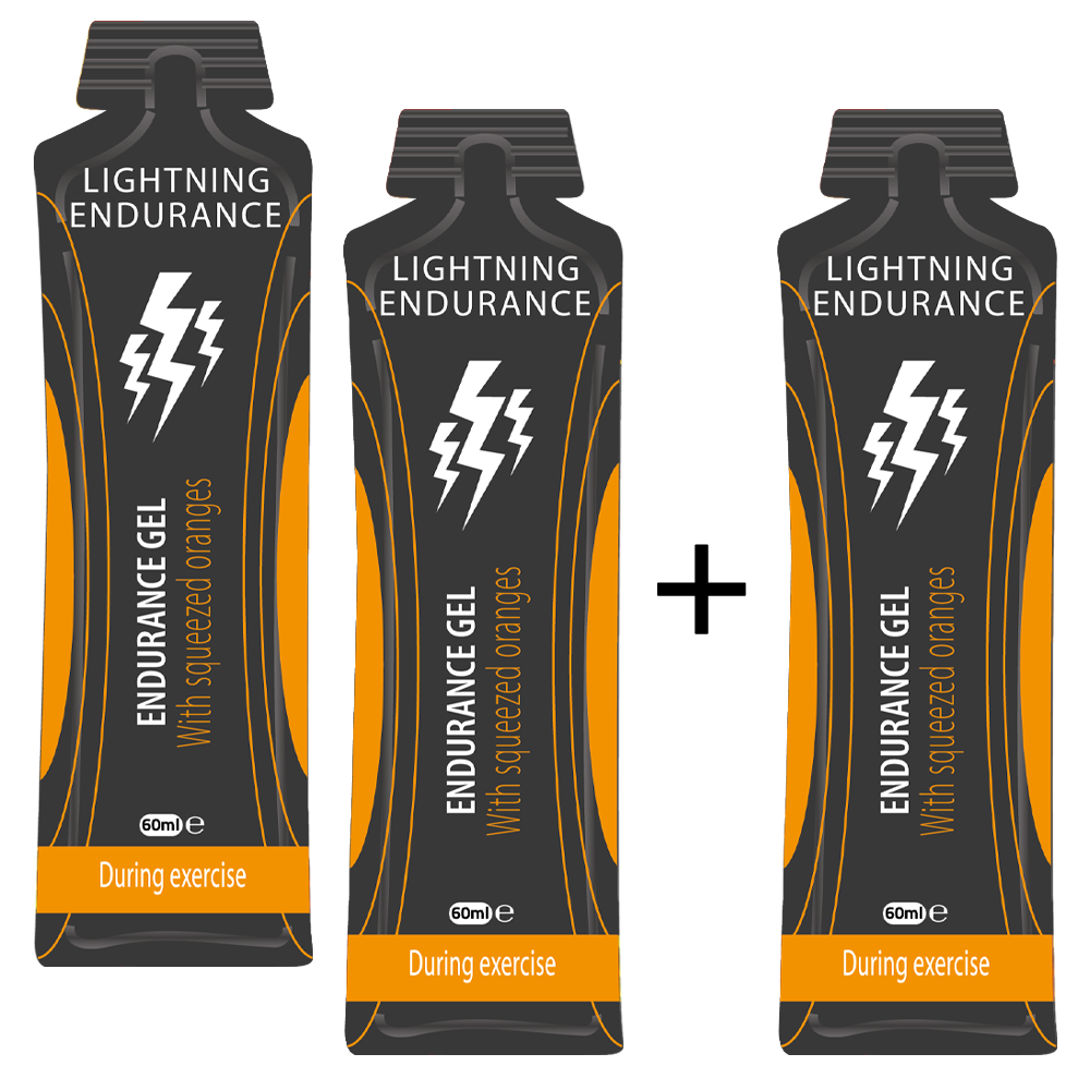 Lightning Endurance Energy Gel Squeezed Fruit Juice - Orange - 60 ml - 9 + 1 gratis 1
