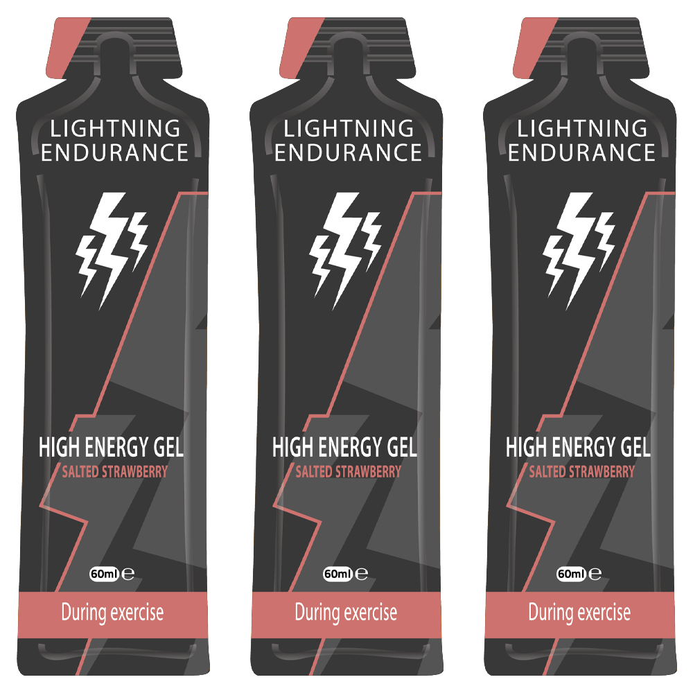 Lightning Endurance High Energy Gel - Salted Strawberry - 24 x 60 ml (THT 31-3-2026) 1