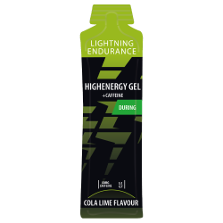 Lightning Endurance High Energy Gel - Cola Lime - 80 mg Caffeine - 1 x 60 ml (THT 30-6-2026)