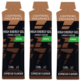 Lightning Endurance High Energy Gel - Double Espresso - 160 mg Caffeine - 24 x 60 ml (THT 30-6-2026) 1