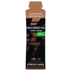 Lightning Endurance High Energy Gel - Double Espresso - 160 mg Caffeine - 24 x 60 ml (THT 30-6-2026)
