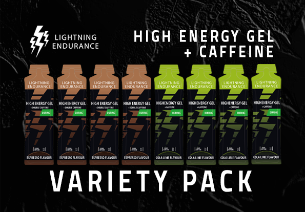 Lightning Endurance High Energy Gel Variety Pack - 12 x 60 ml (met caffeine) (THT 30-6-2026) 1