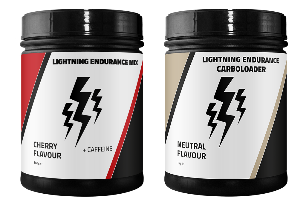 Lightning Endurance Mix Cherry/Caffeine 560g + Lightning Carboloader 1000g + Gratis Bidon 1