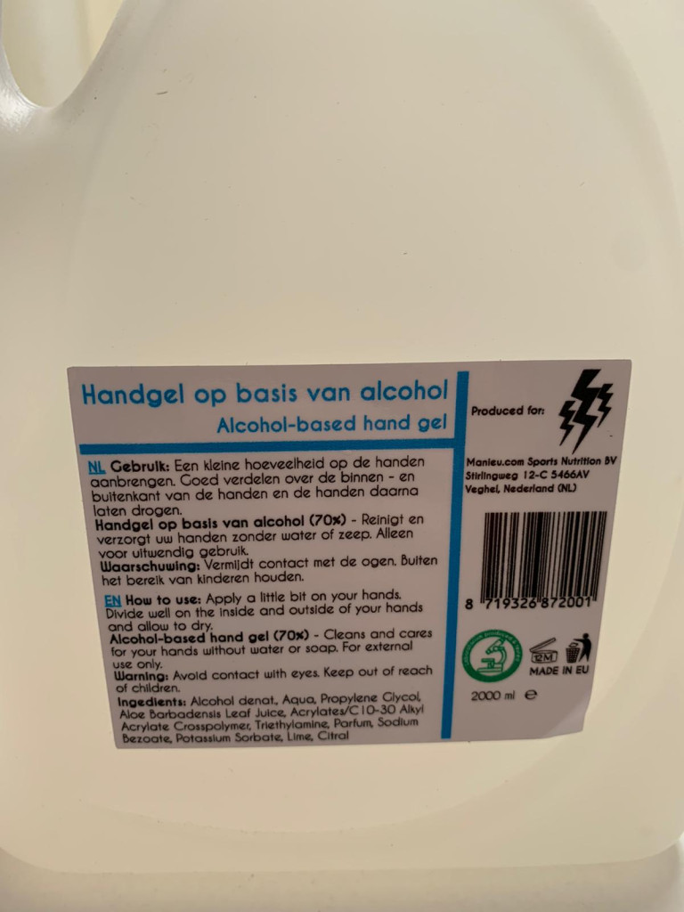Handgel op basis van alcohol - 2 ltr 1