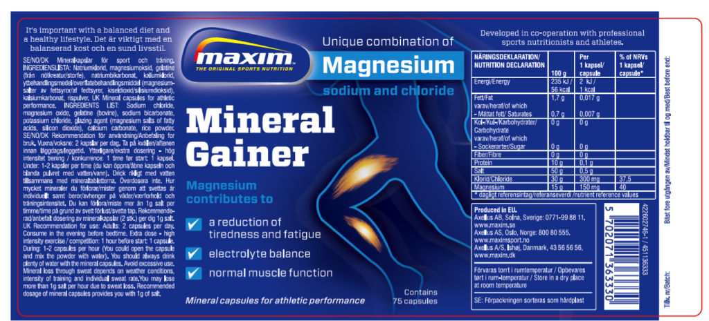 Maxim Mineral Gainer Magnesium - 75 capsules 1