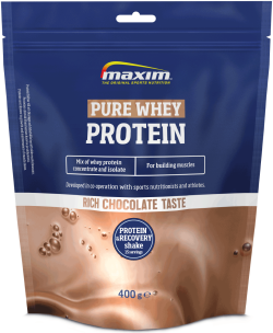 Aanbieding Maxim Protein & Recovery Shake - Chocolate - 400 gram (THT 25-1-2021)