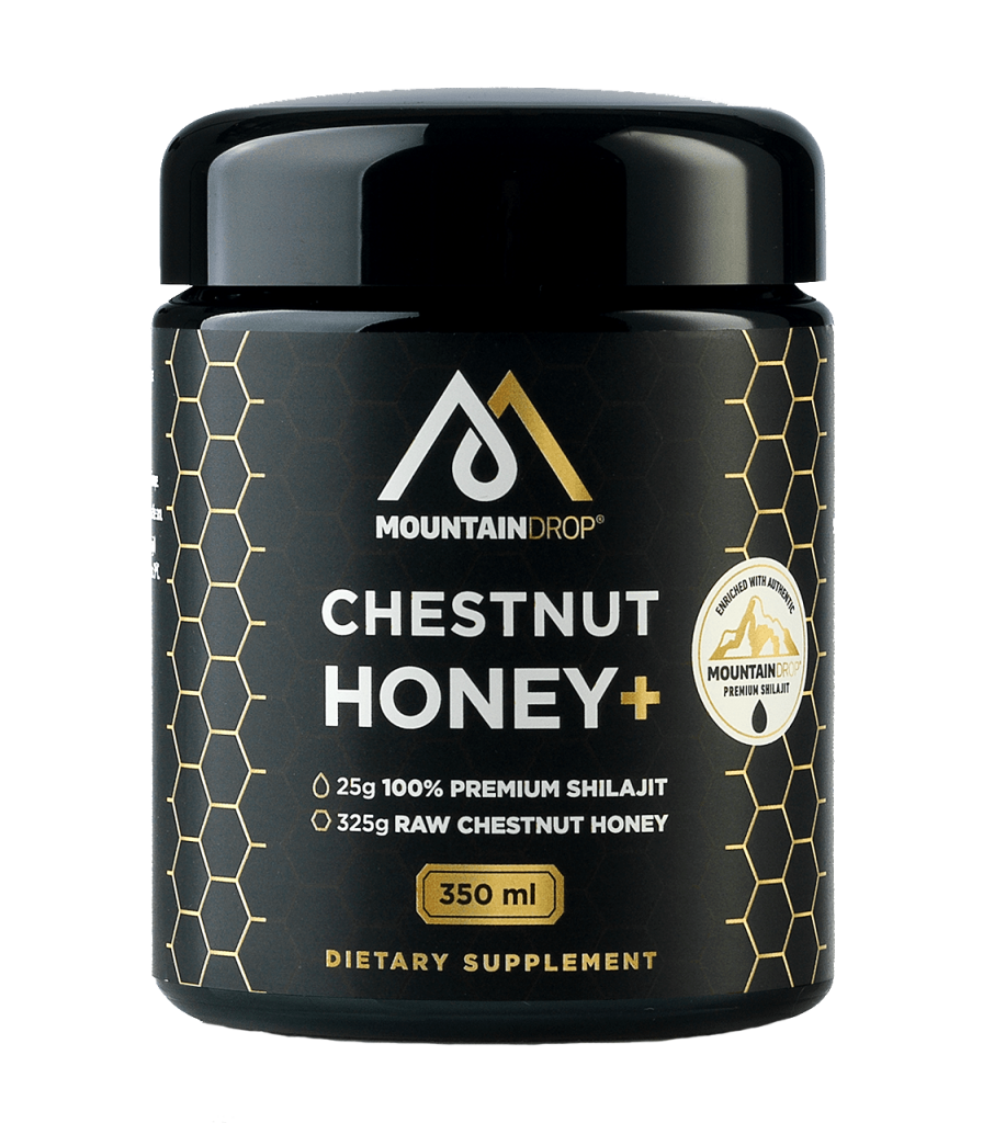 Shilajit - Mountaindrop - Raw Chestnut Honey 325 gram &amp; 100% Mumijo Shilajit 25 gram 1