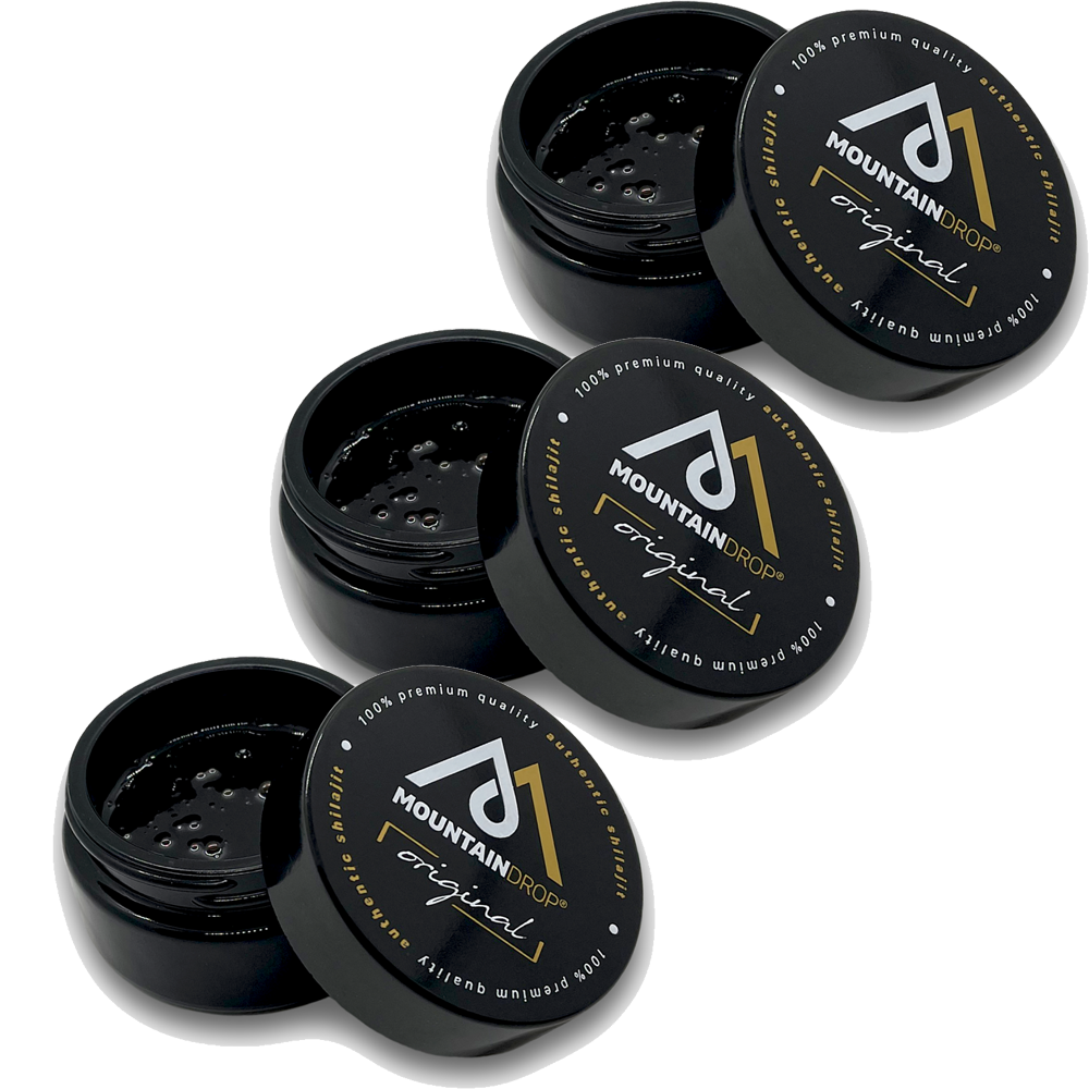Shilajit - Mountaindrop - 100% Mumijo Shilajit - 3 potjes 1
