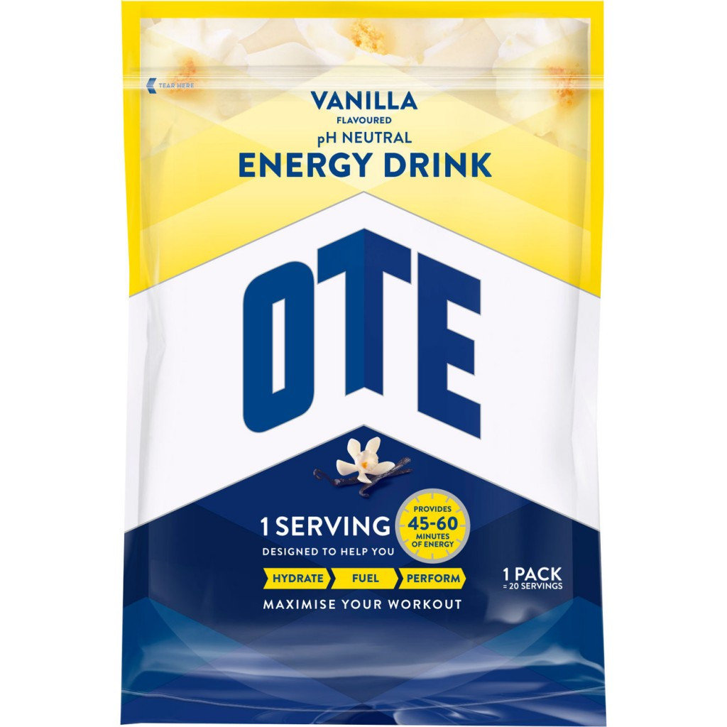 Aanbieding OTE Energy Drink - Vanilla - 1,2 kg (THT 30-6-2021) 1