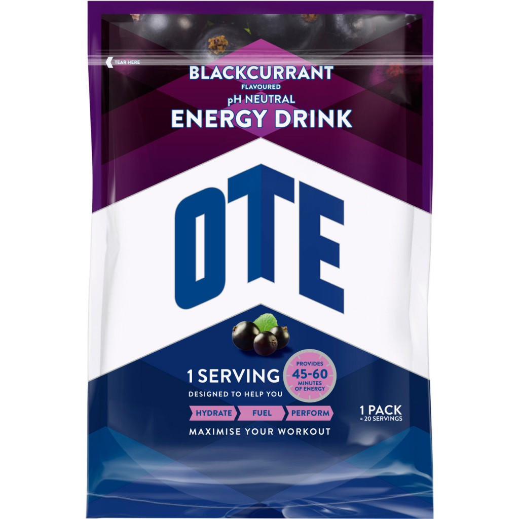 Aanbieding OTE Energy Drink - Blackcurrant - 1,2 kg (THT 31-05-2019) 1
