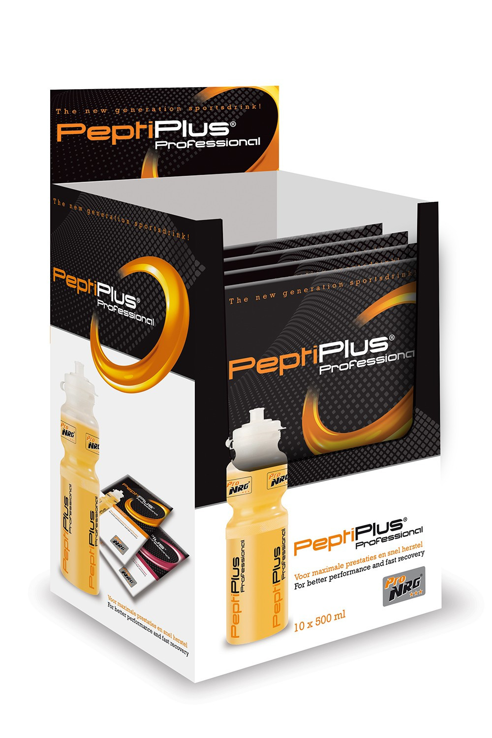 Aanbieding: Peptiplus Sportdrank - 10 x 38 gram + Gratis bidon 1