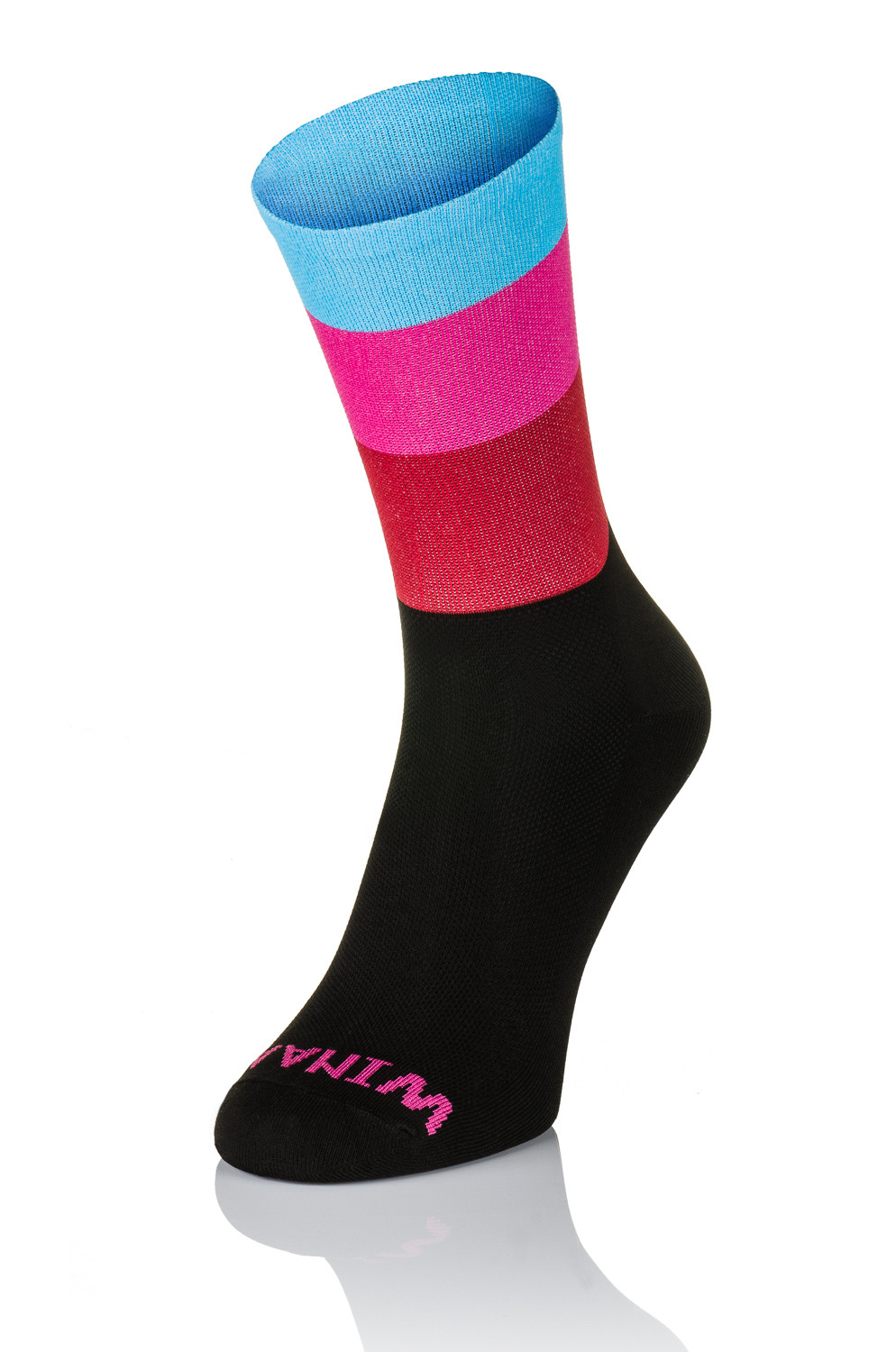 Winaar Pink Fietssokken - Blauw/Roze/Rood/Zwart 1