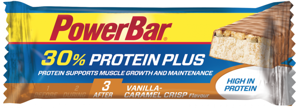 Aanbieding Powerbar Protein plus 30% Vanille Caramel-Crisp (THT 30-4-2019) 1