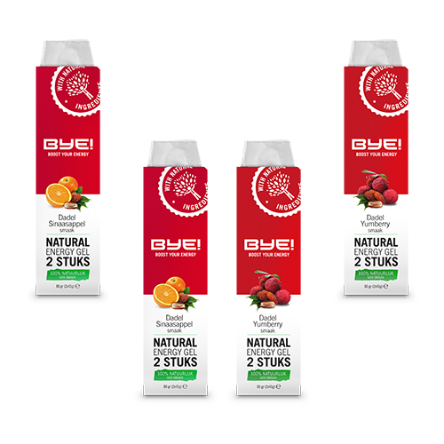 Proefpakket BYE Natural Energy Gel met 4 energiegels 1