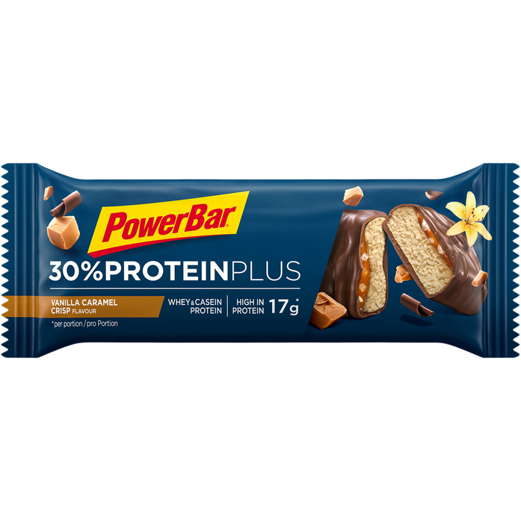 Aanbieding PowerBar Protein Plus 30% Bar - Caramel Vanilla - 15 x 55 gram (THT 31-12-2021) 1