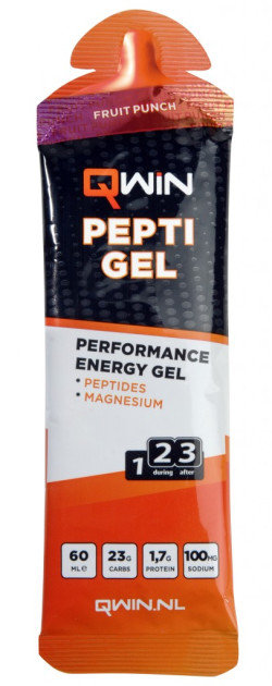 Aanbieding QWIN Pepti Gel - 1 x 60 ml Fruit Punch flavour (THT 1-2-2019)