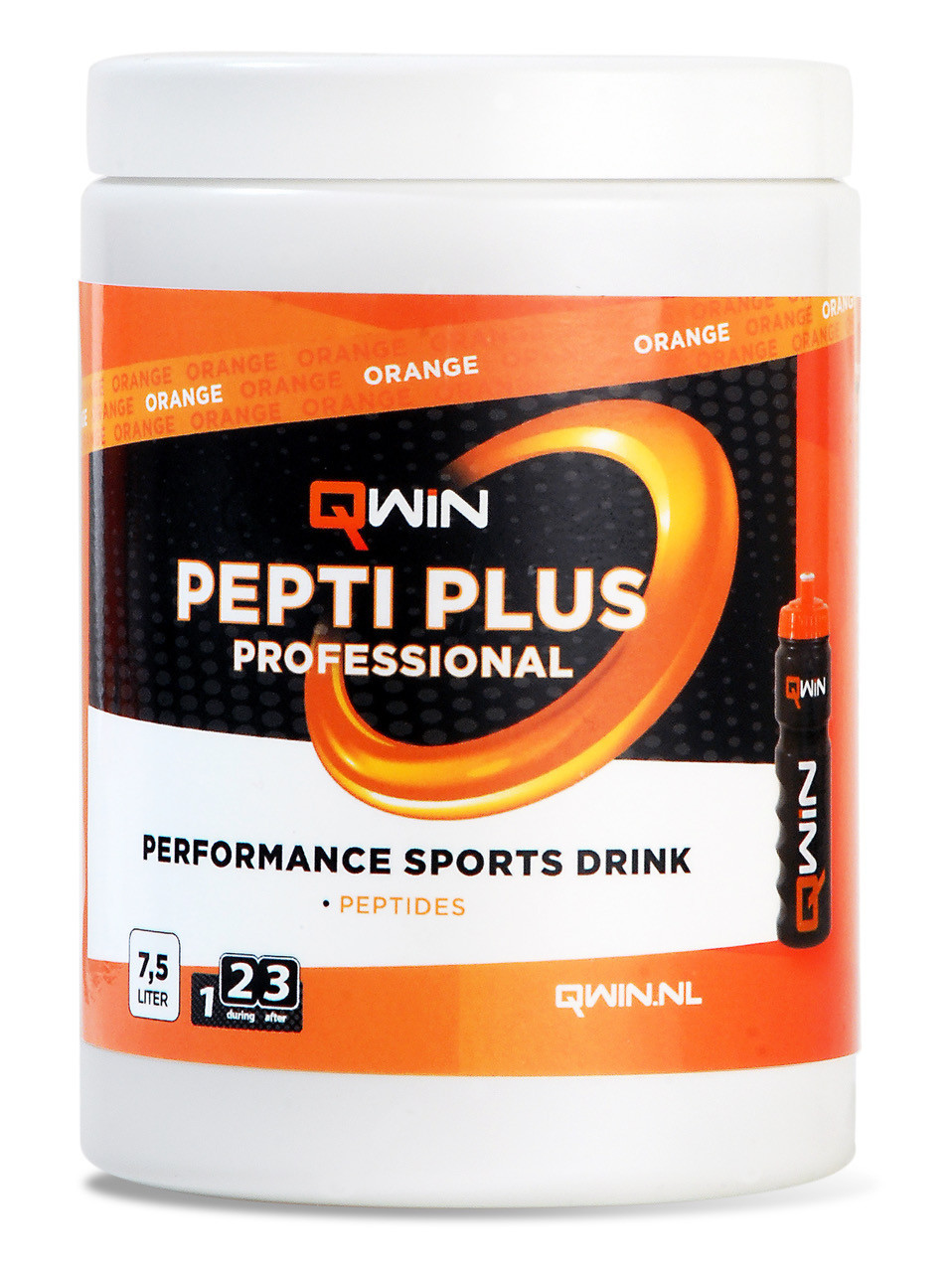 Aanbieding Qwin Peptiplus Sportdrank - Orange - 380 gram (THT 31-5-2021) 1